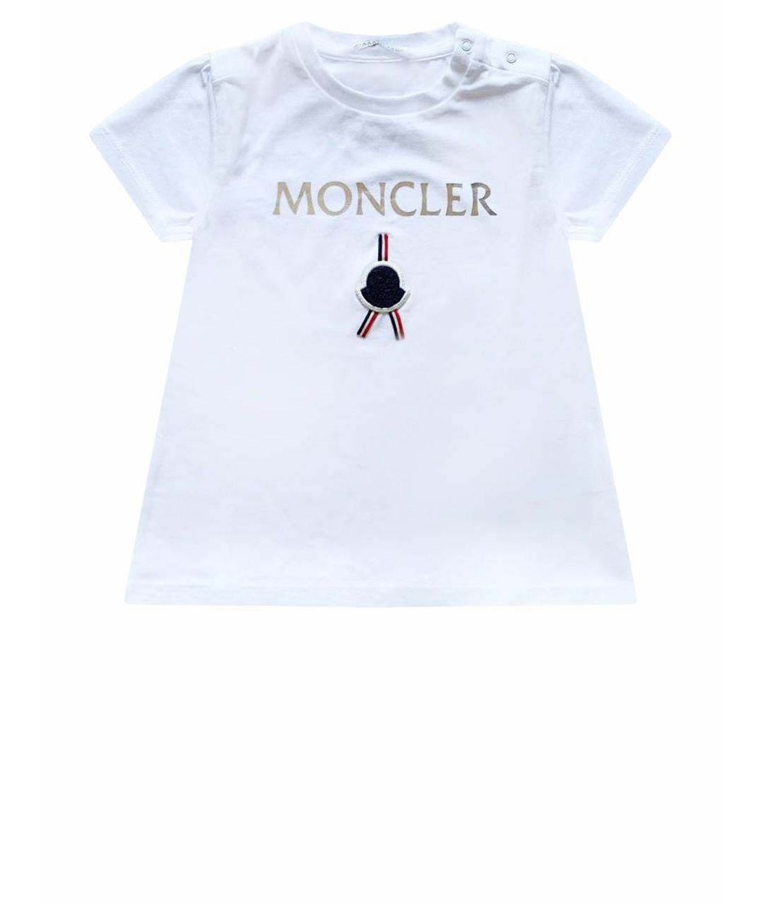 MONCLER Белый хлопковый детская футболка / топ, фото 1