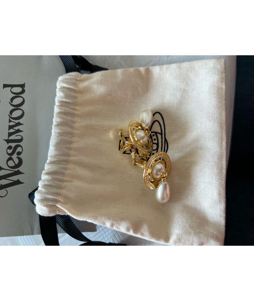 VIVIENNE WESTWOOD Золотые латунные серьги, фото 3
