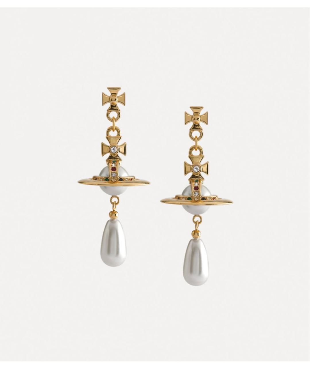 VIVIENNE WESTWOOD Золотые латунные серьги, фото 6