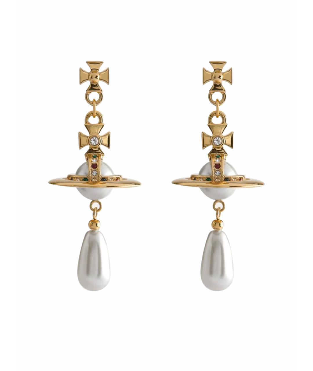 VIVIENNE WESTWOOD Золотые латунные серьги, фото 1