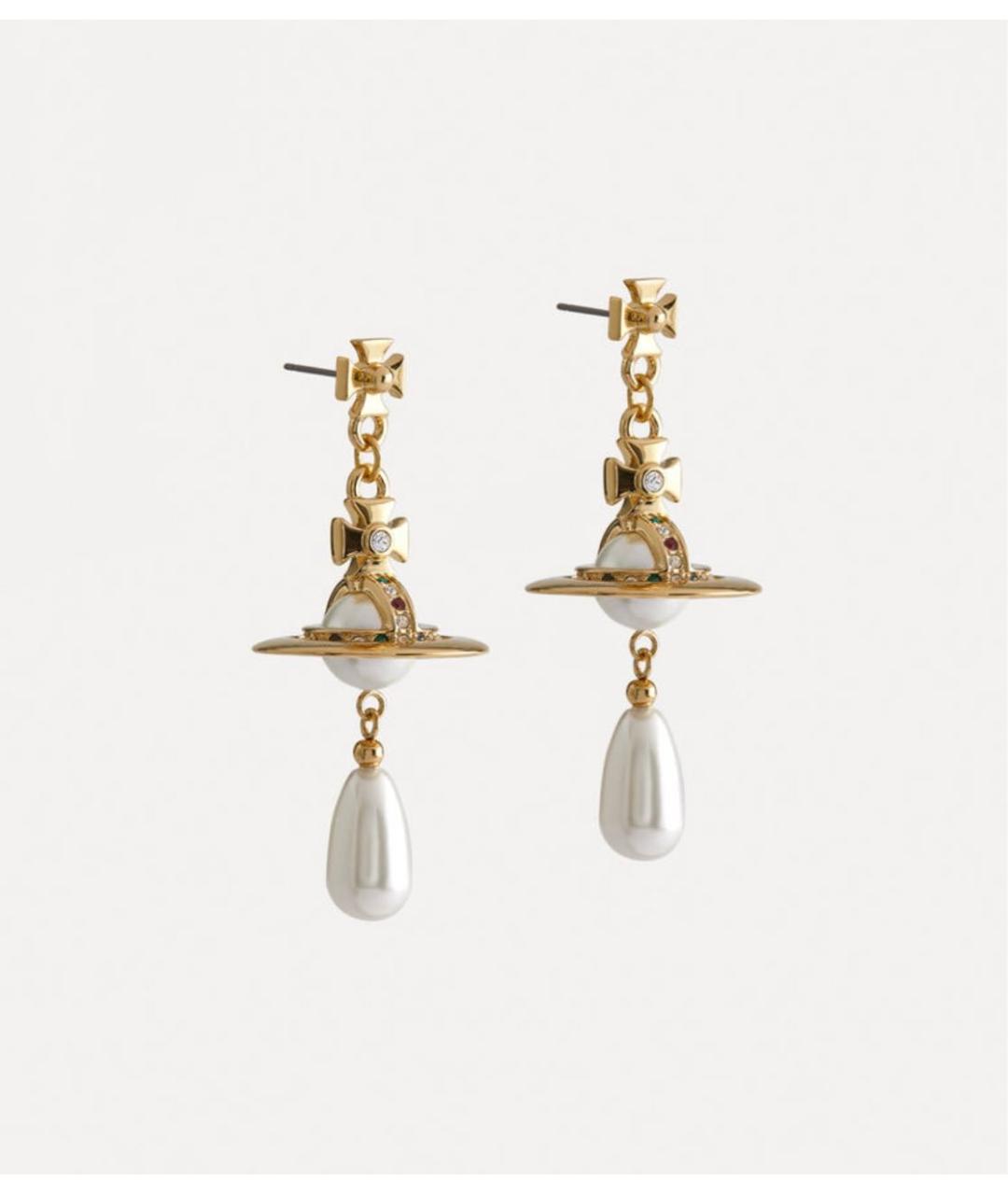 VIVIENNE WESTWOOD Золотые латунные серьги, фото 2