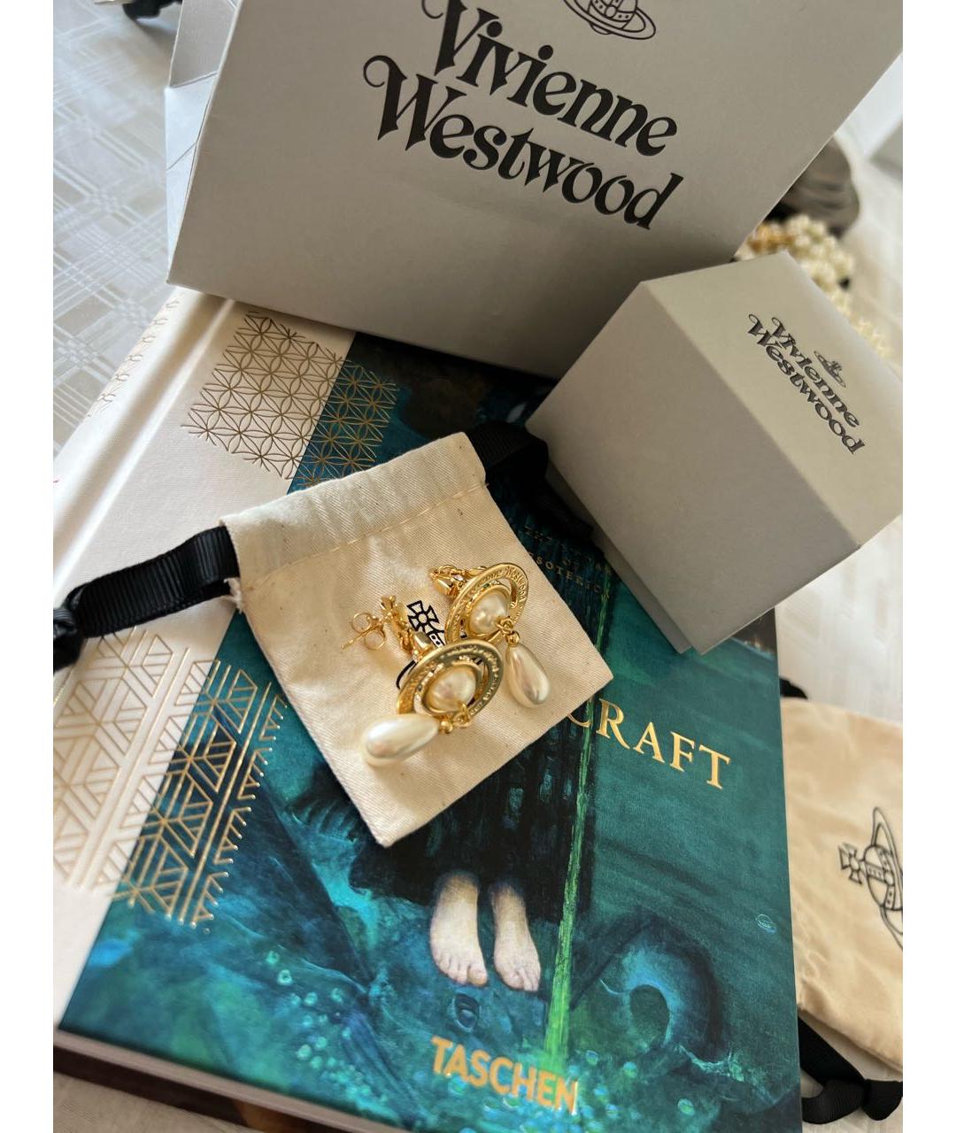 VIVIENNE WESTWOOD Золотые латунные серьги, фото 5