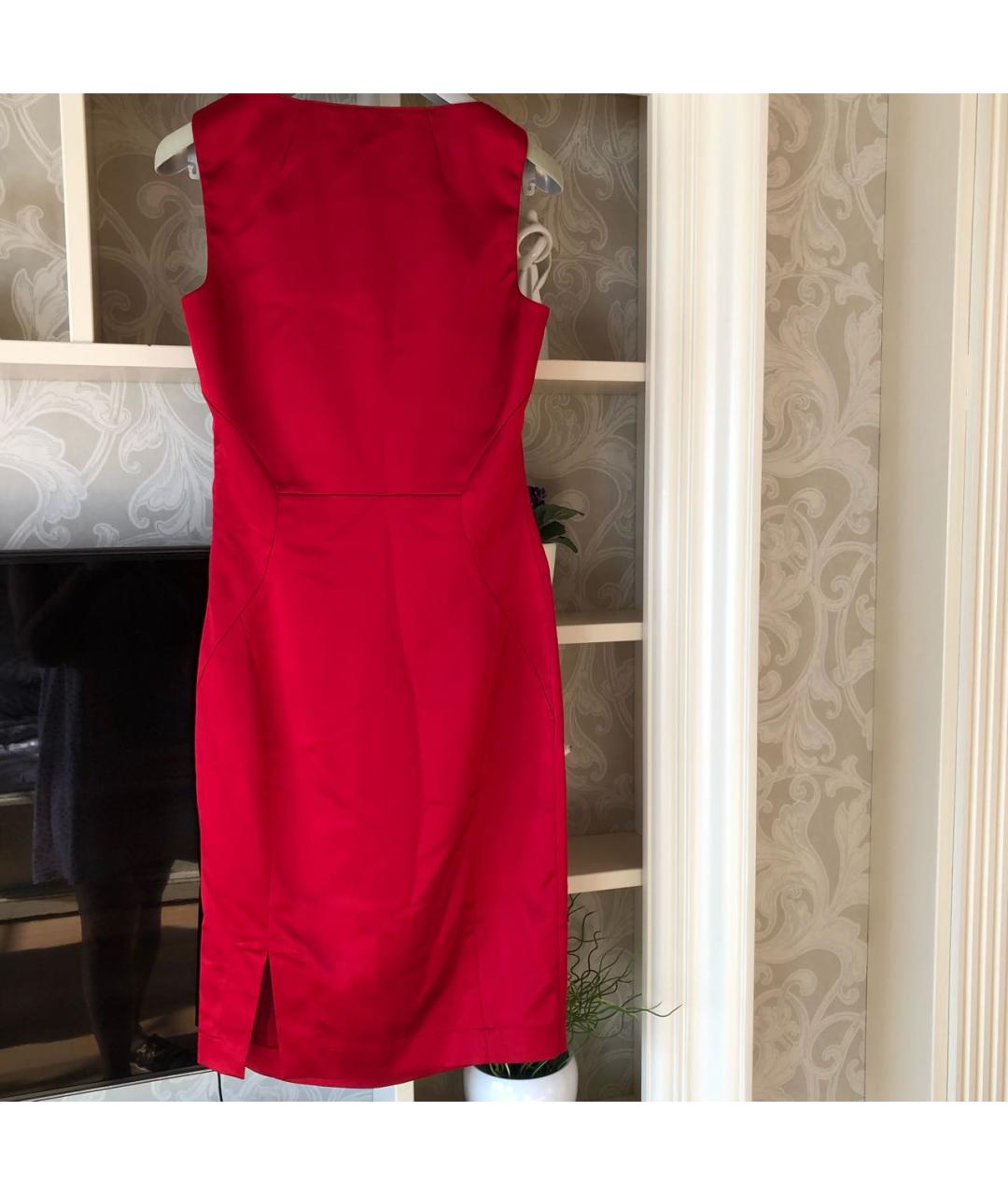 JUST CAVALLI Красное полиэстеровое коктейльное платье, фото 2