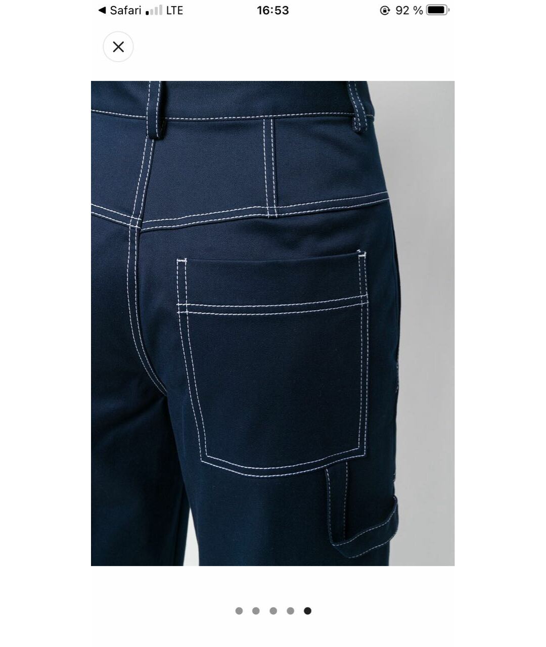 MONSE Темно-синие хлопковые брюки широкие, фото 3