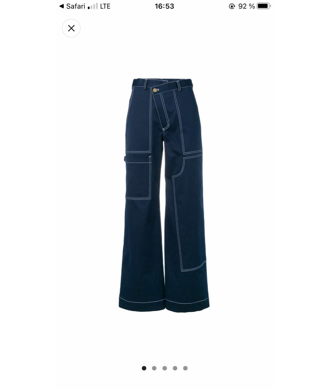 MONSE Темно-синие хлопковые брюки широкие, фото 9