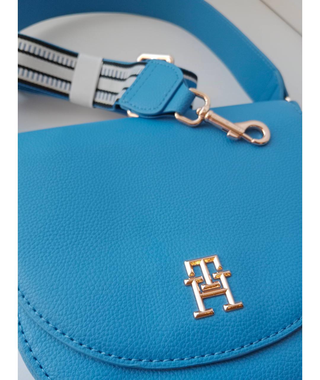 TOMMY HILFIGER Голубая сумка через плечо из искусственной кожи, фото 5