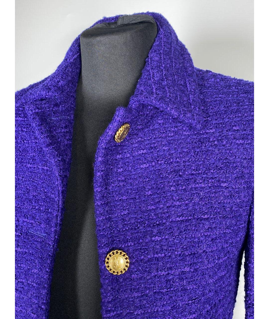 SAINT LAURENT Фиолетовый жакет/пиджак, фото 3