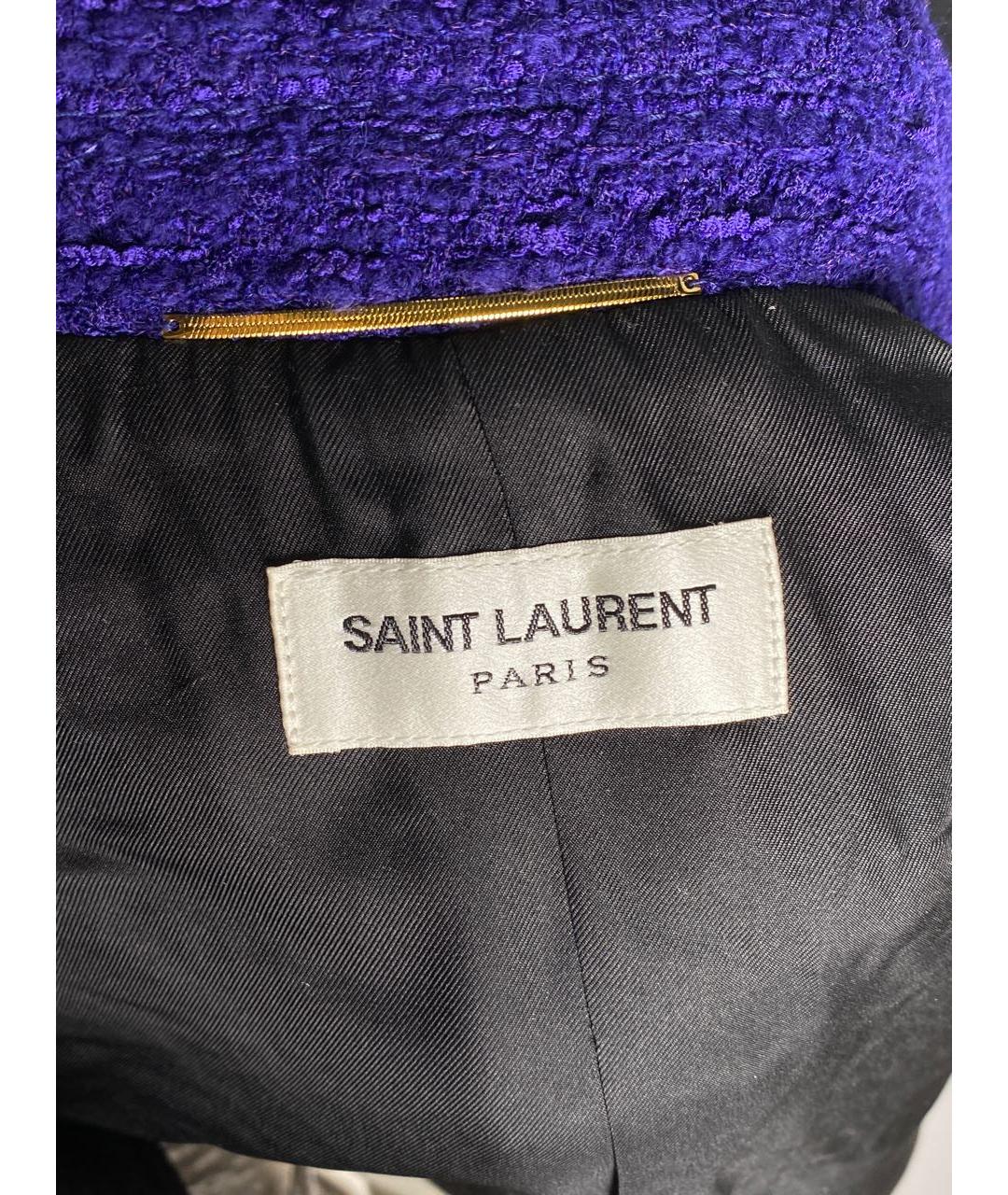 SAINT LAURENT Фиолетовый жакет/пиджак, фото 5