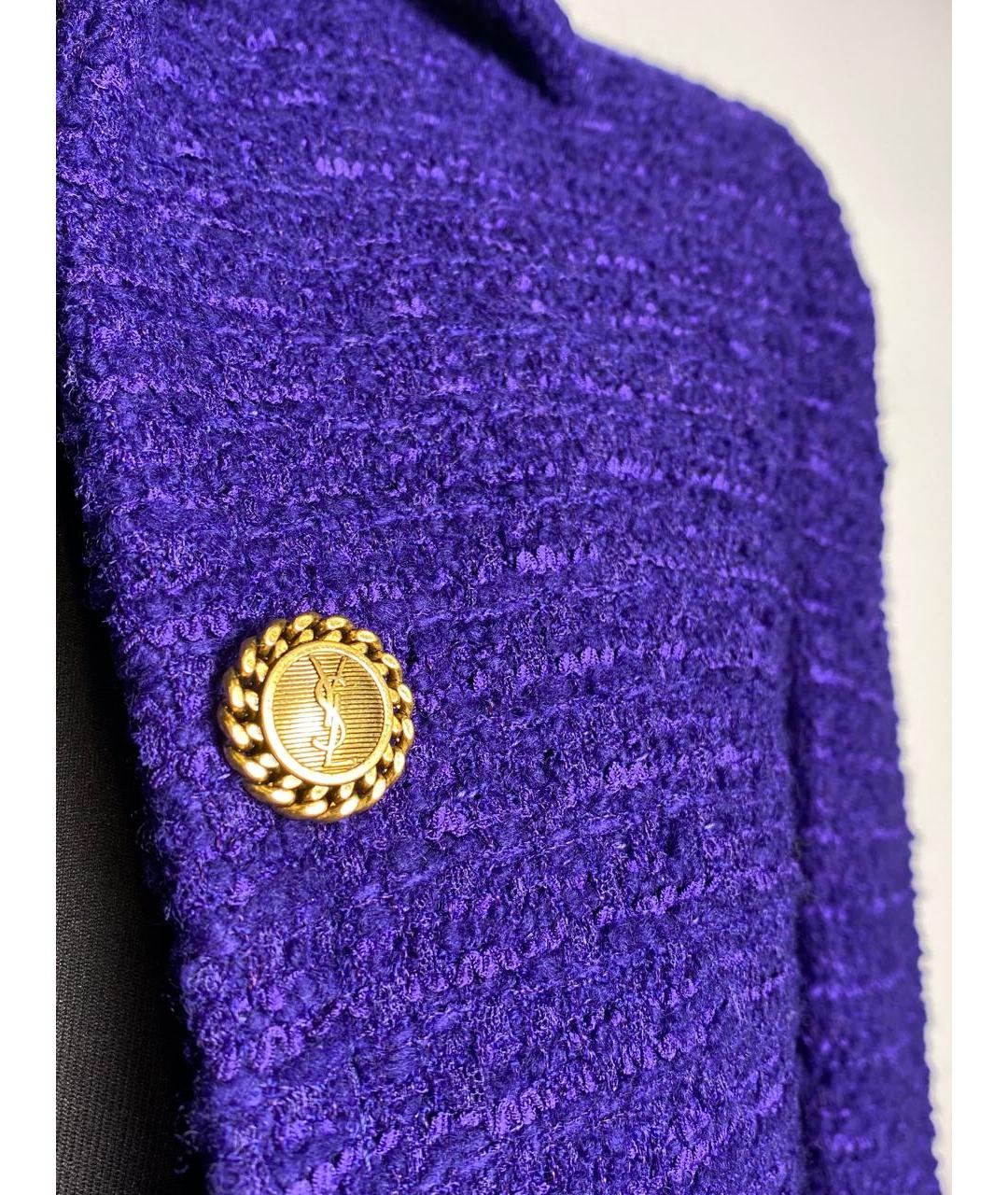 SAINT LAURENT Фиолетовый жакет/пиджак, фото 7