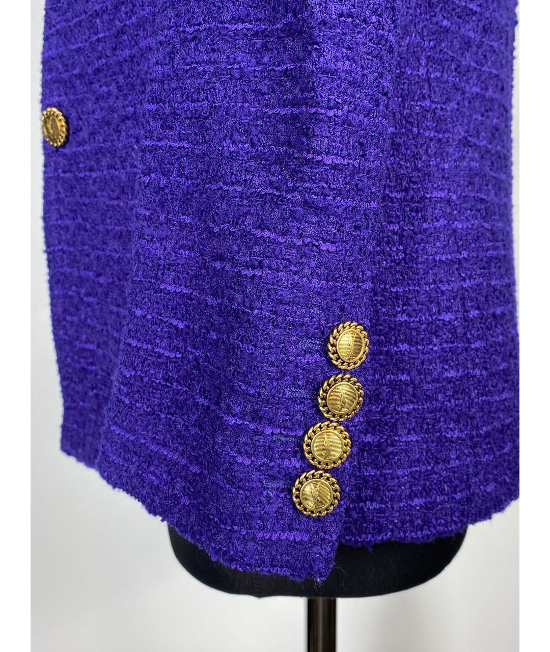 SAINT LAURENT Фиолетовый жакет/пиджак, фото 4