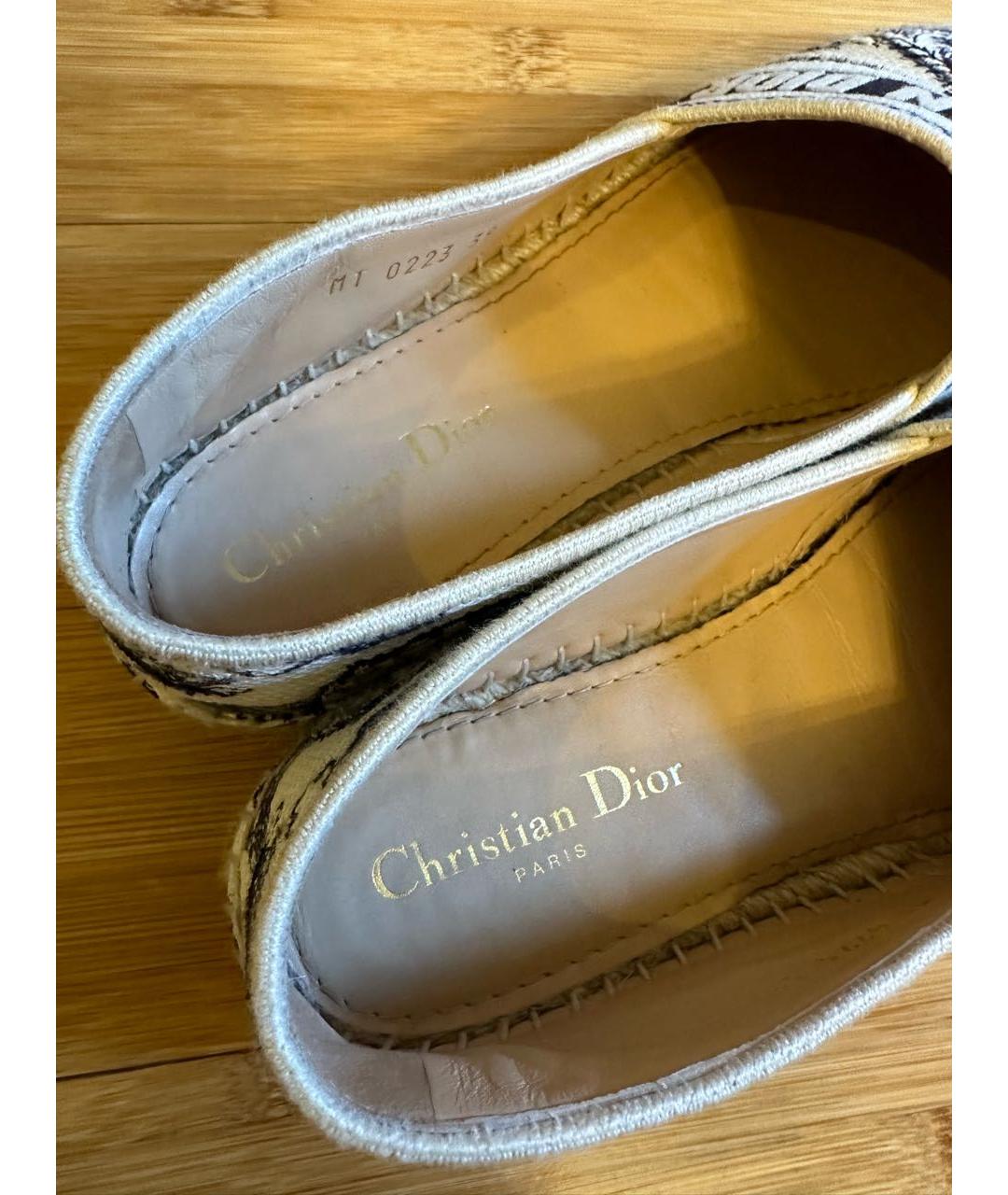 CHRISTIAN DIOR PRE-OWNED Белые текстильные эспадрильи, фото 3