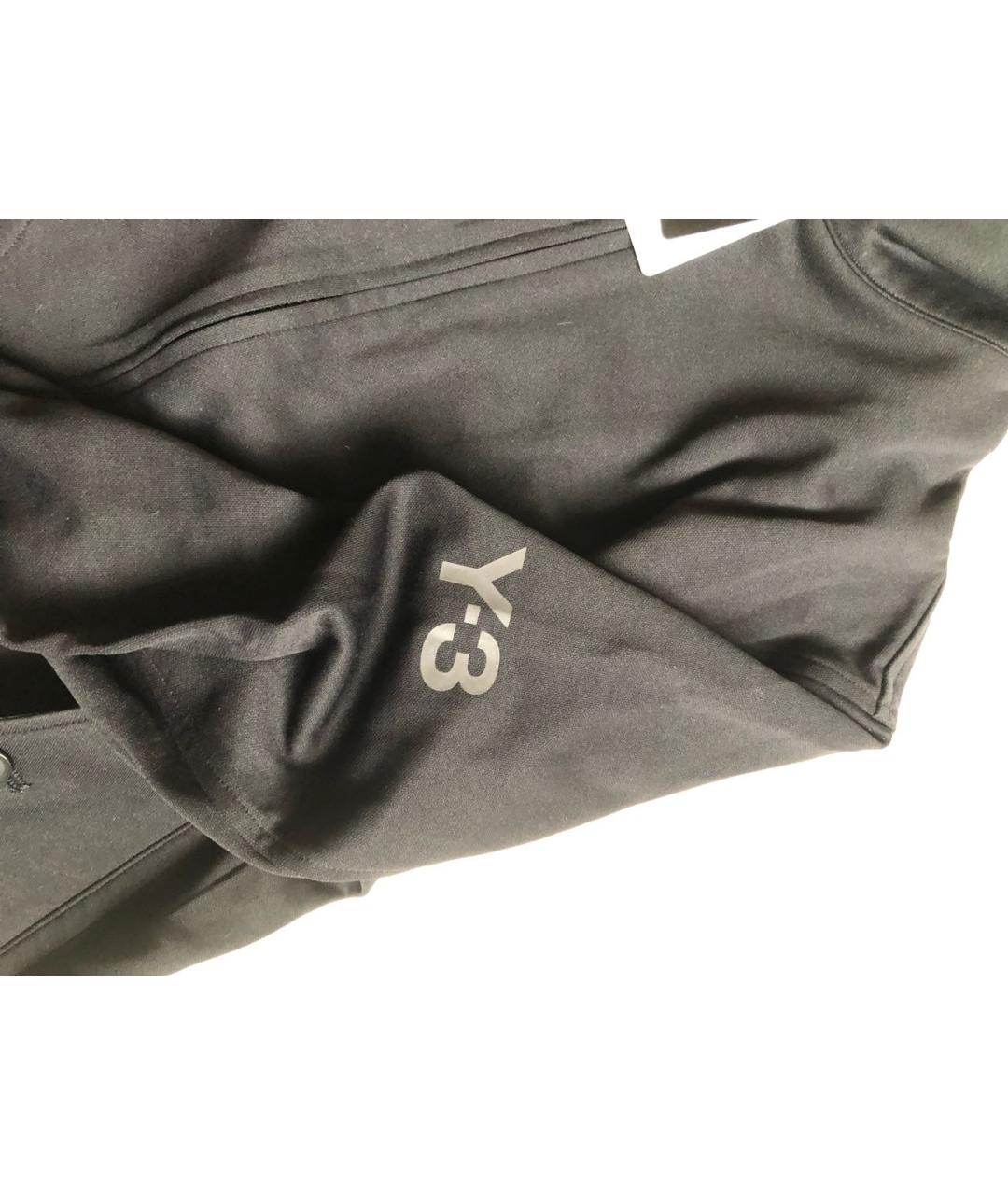 Y-3 Черная синтетическая спортивная куртка, фото 5