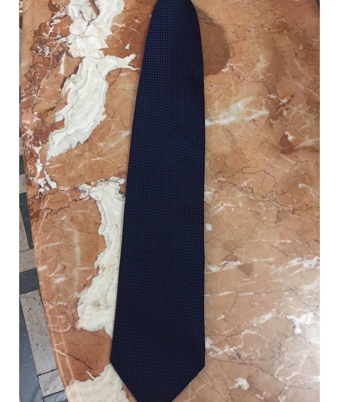 ARMANI COLLEZIONI Темно-синий шелковый галстук, фото 3