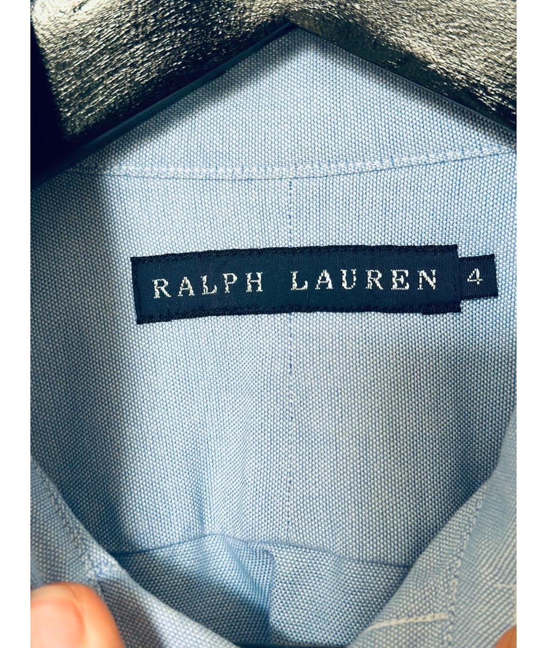 RALPH LAUREN Голубая хлопковая рубашка, фото 3