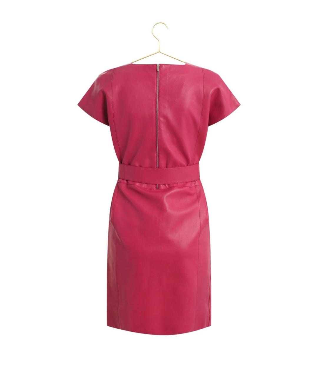 HERMES Розовое кожаное коктейльное платье, фото 2
