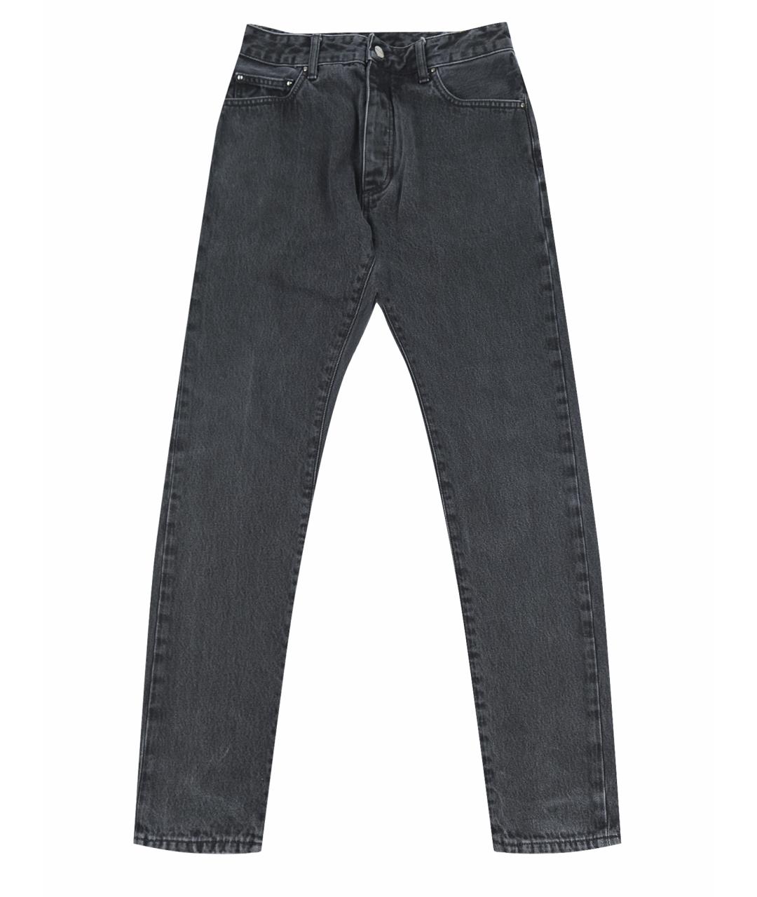 PALM ANGELS Черные хлопковые прямые джинсы, фото 1