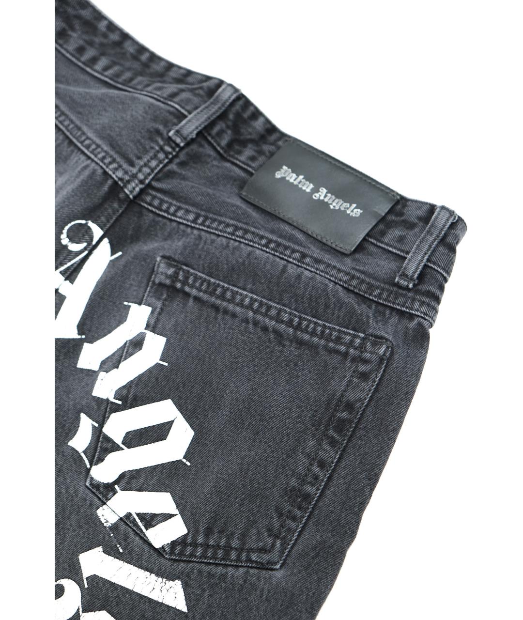 PALM ANGELS Черные хлопковые прямые джинсы, фото 4