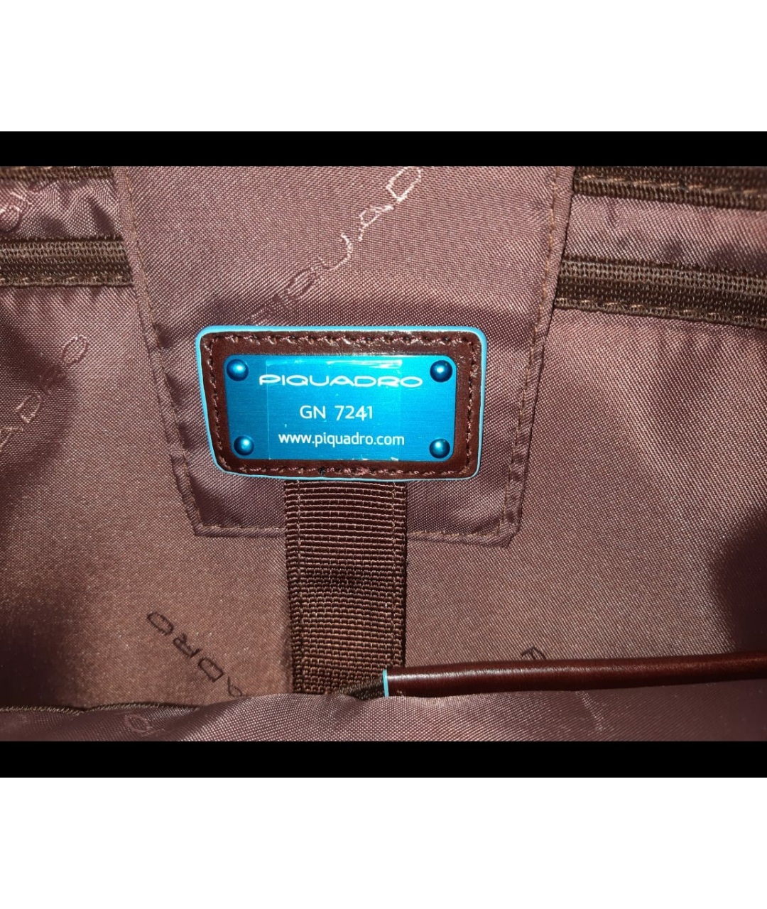 PIQUADRO Бордовый кожаный портфель, фото 2