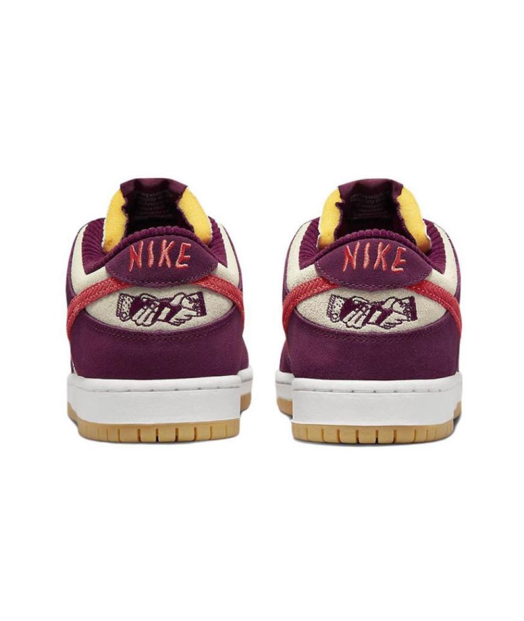 NIKE Бордовые замшевые низкие кроссовки / кеды, фото 4