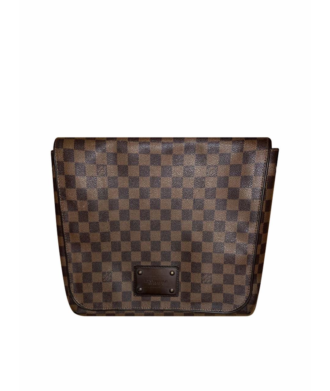 LOUIS VUITTON Коричневая кожаная сумка на плечо, фото 1