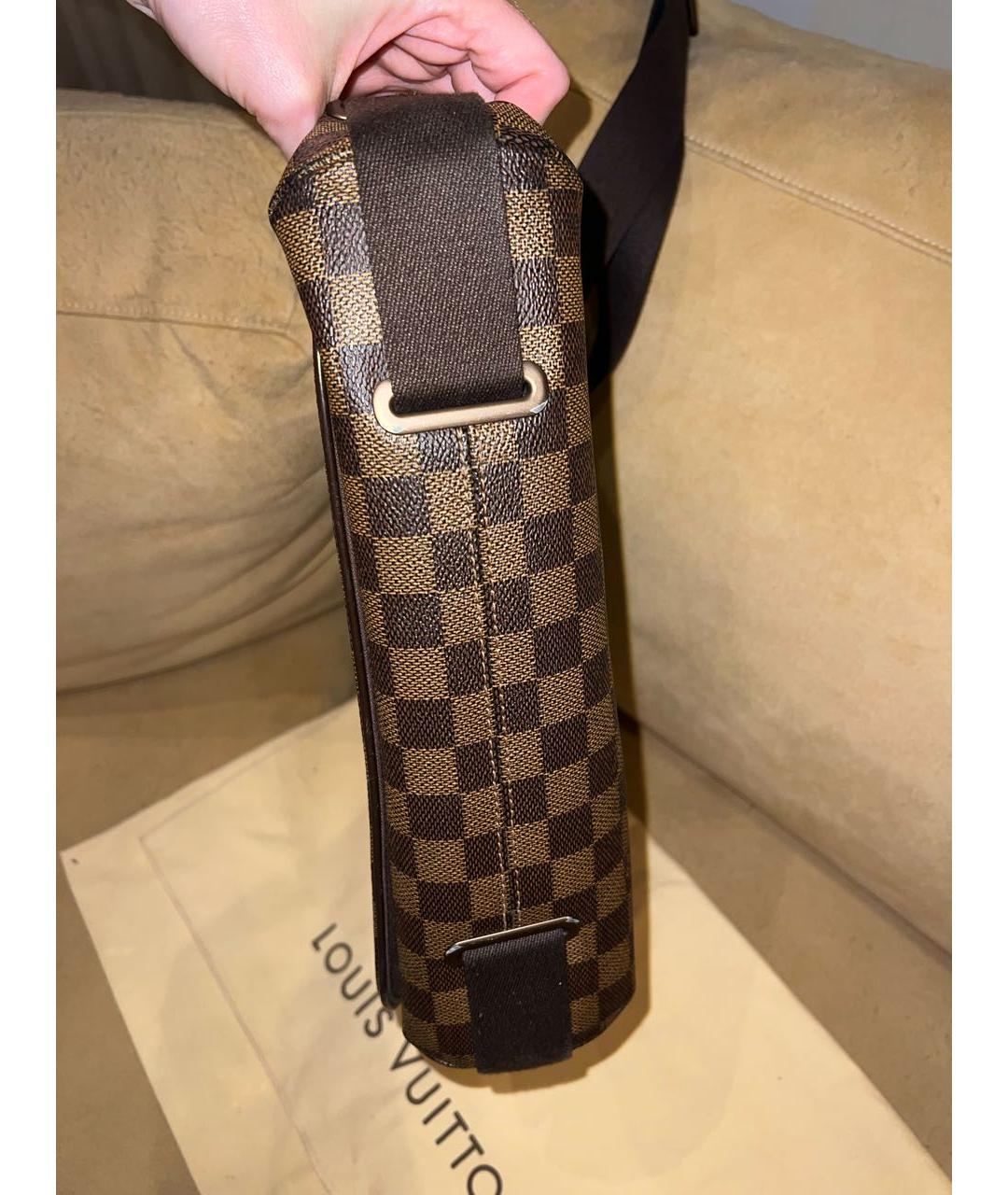 LOUIS VUITTON Коричневая кожаная сумка на плечо, фото 4