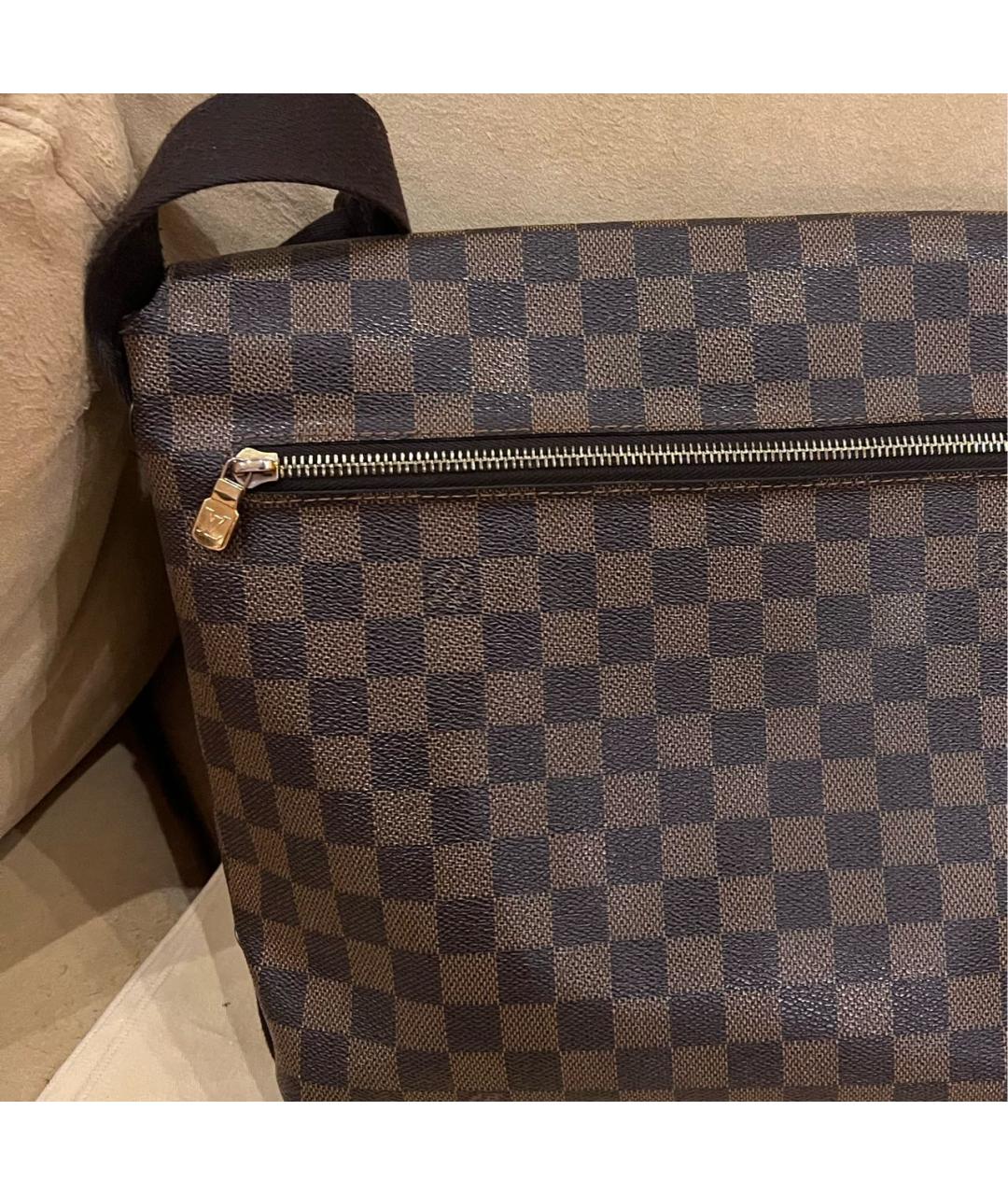 LOUIS VUITTON Коричневая кожаная сумка на плечо, фото 6