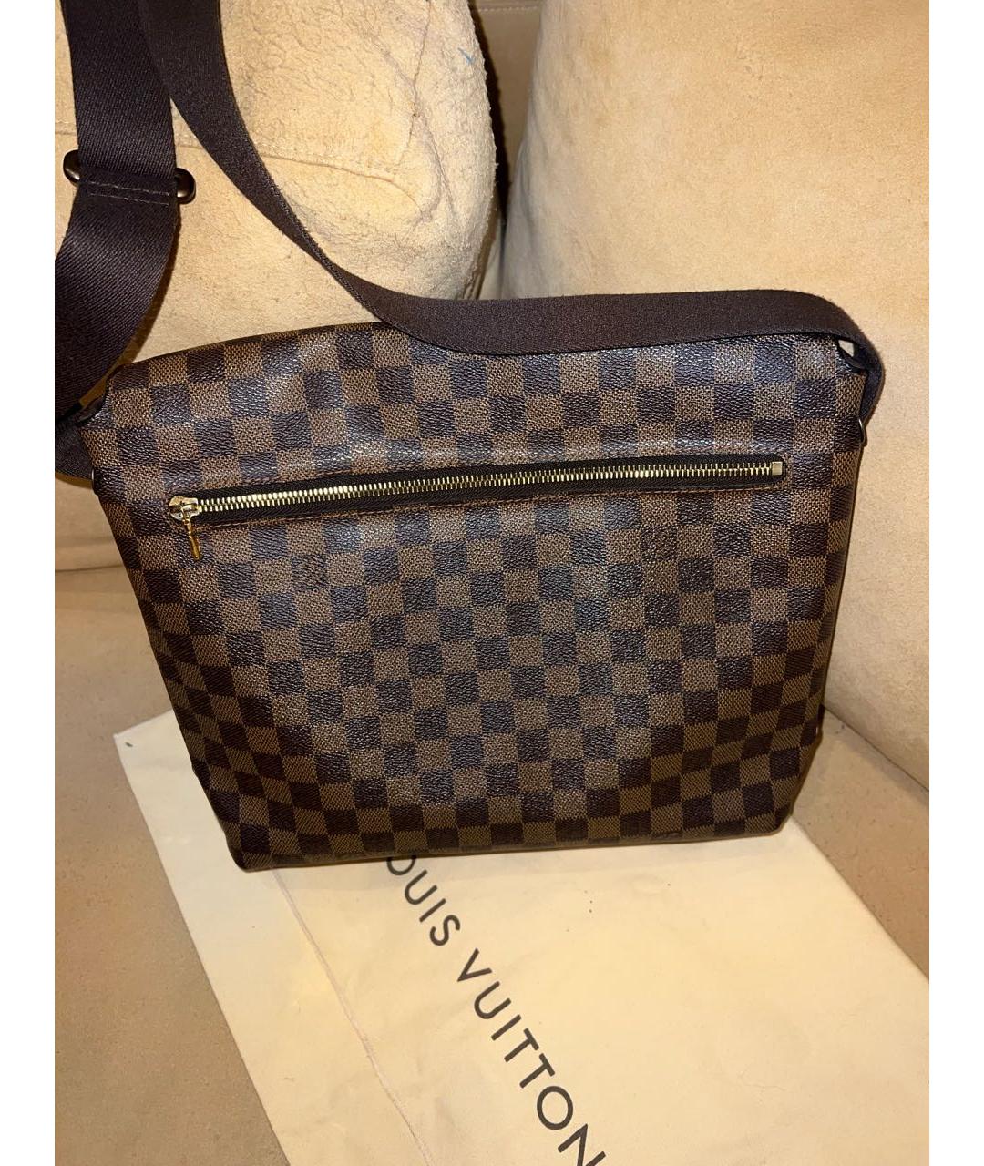 LOUIS VUITTON Коричневая кожаная сумка на плечо, фото 2