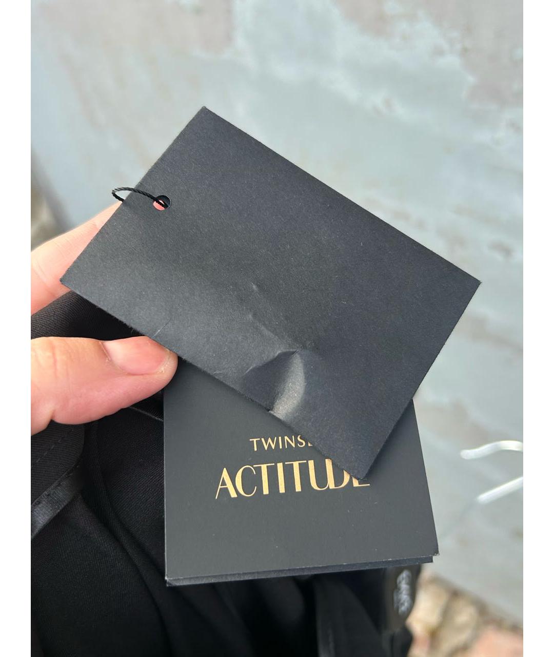 TWIN-SET Черные прямые брюки, фото 8