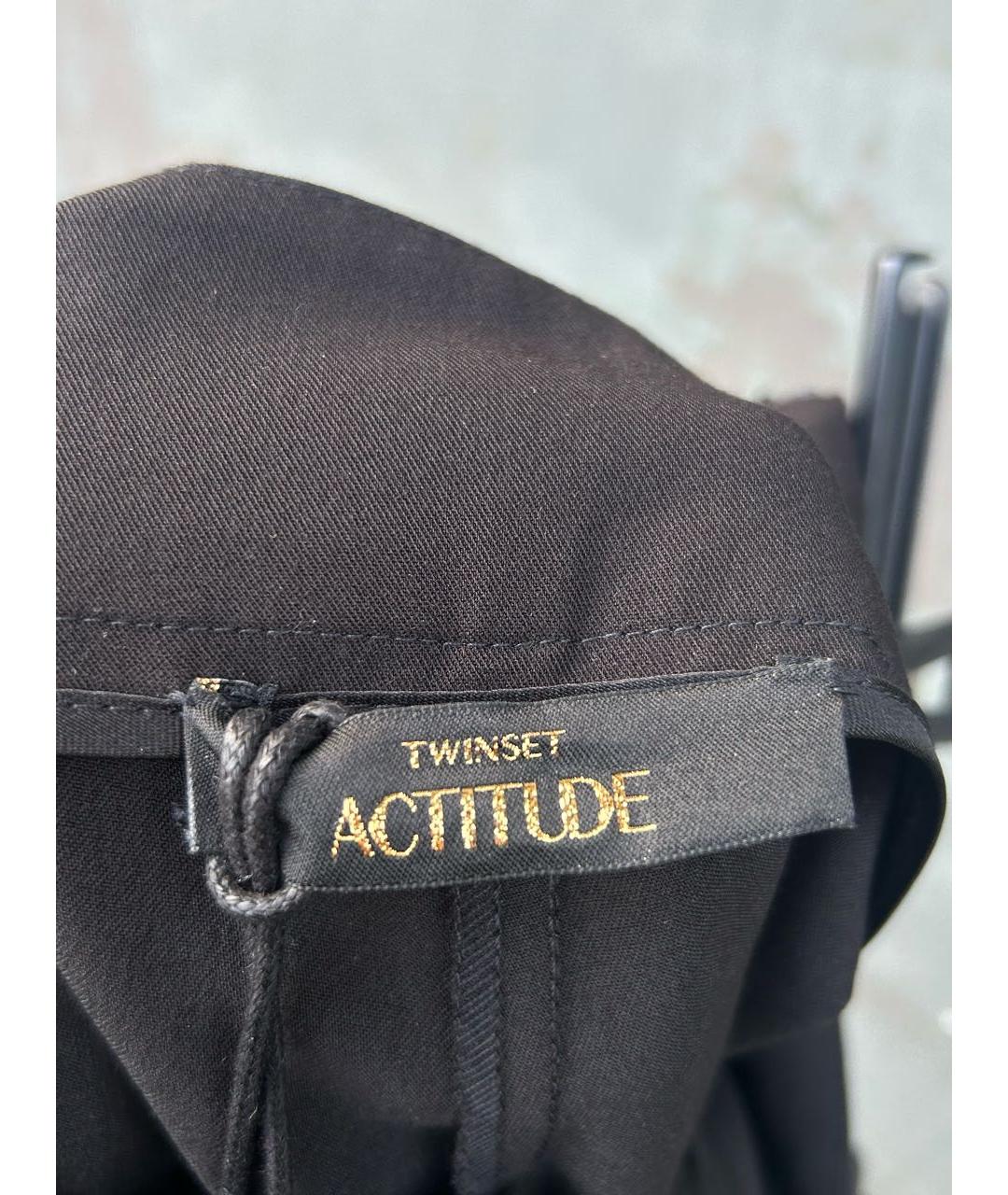 TWIN-SET Черные прямые брюки, фото 7
