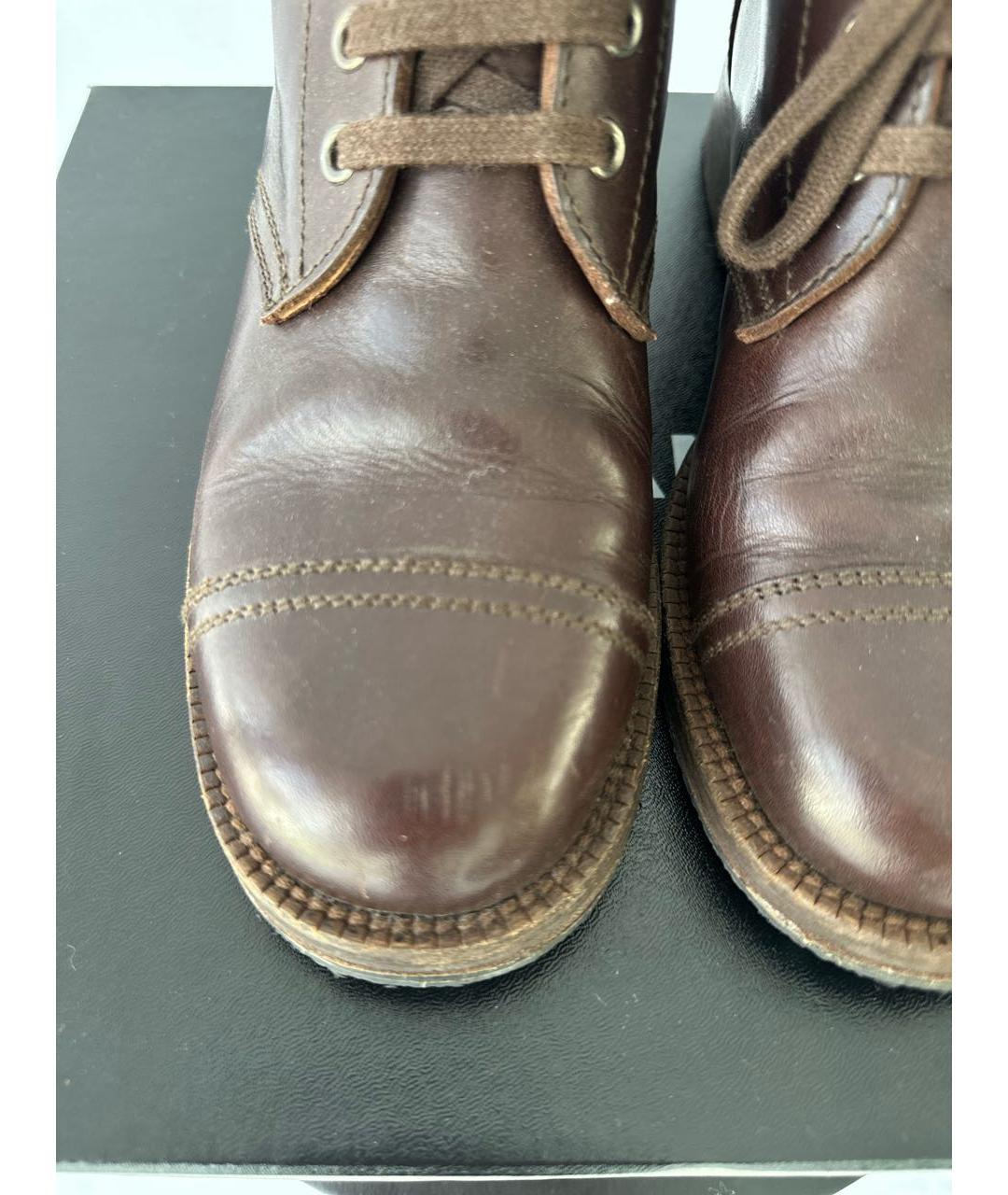 CHANEL PRE-OWNED Коричневые кожаные ботинки, фото 5