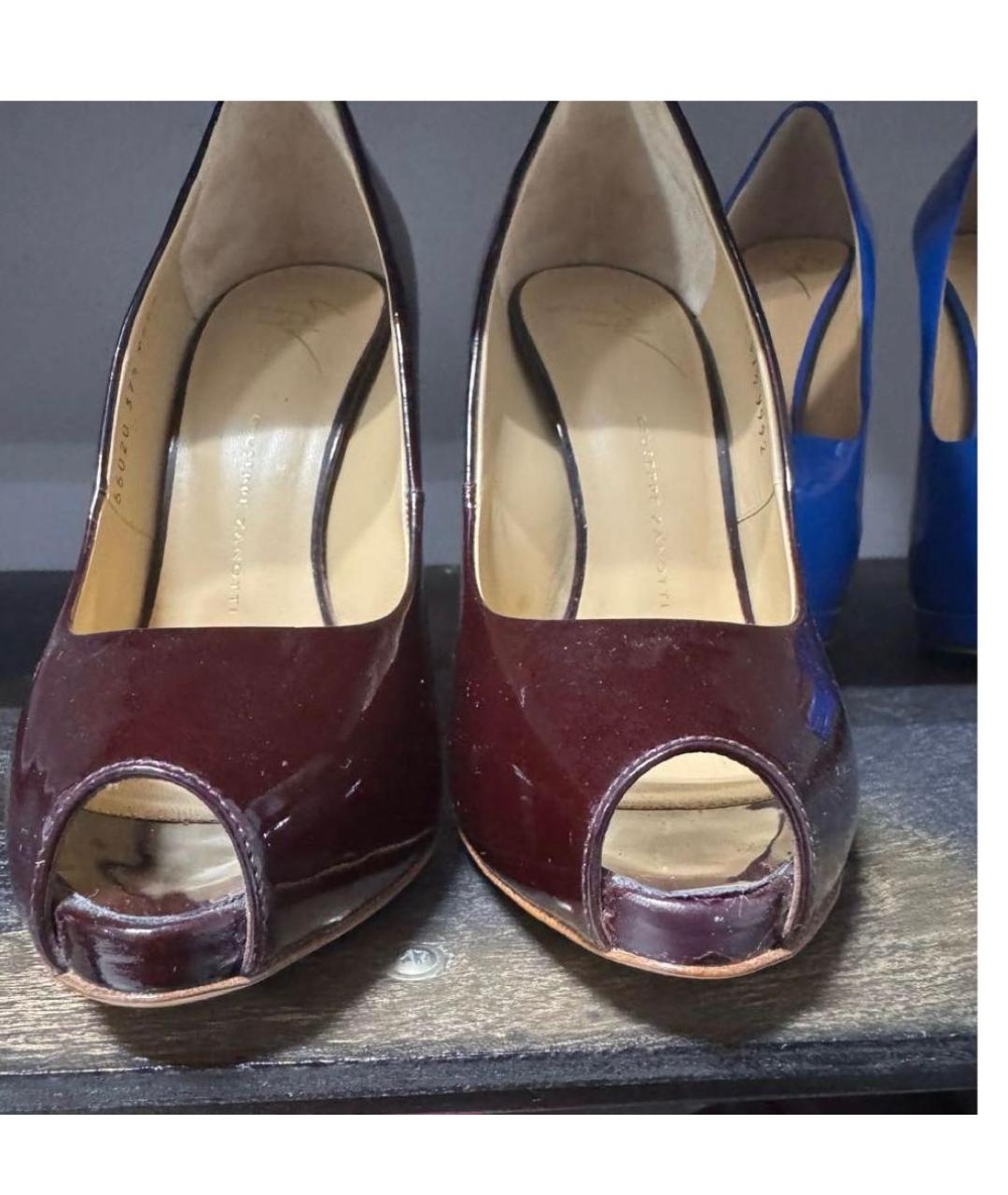 GIUSEPPE ZANOTTI DESIGN Синие туфли из лакированной кожи, фото 8