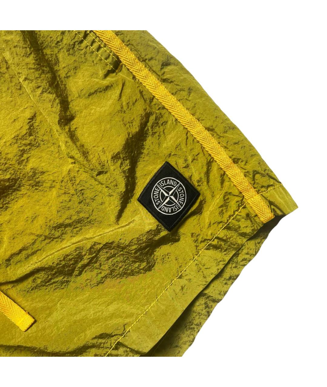 STONE ISLAND Желтые полиамидовые шорты, фото 5