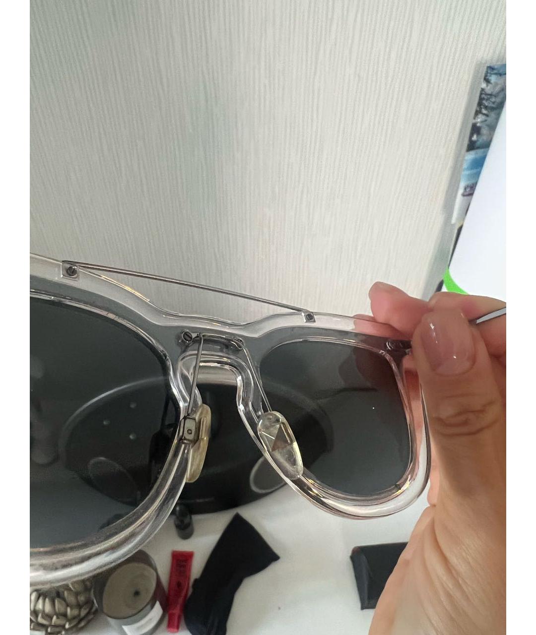 VALENTINO Серебряные металлические солнцезащитные очки, фото 4