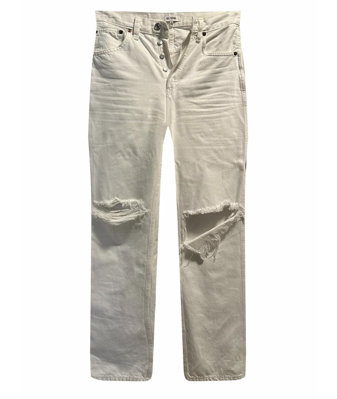 RE/DONE Белые хлопковые прямые джинсы, фото 1