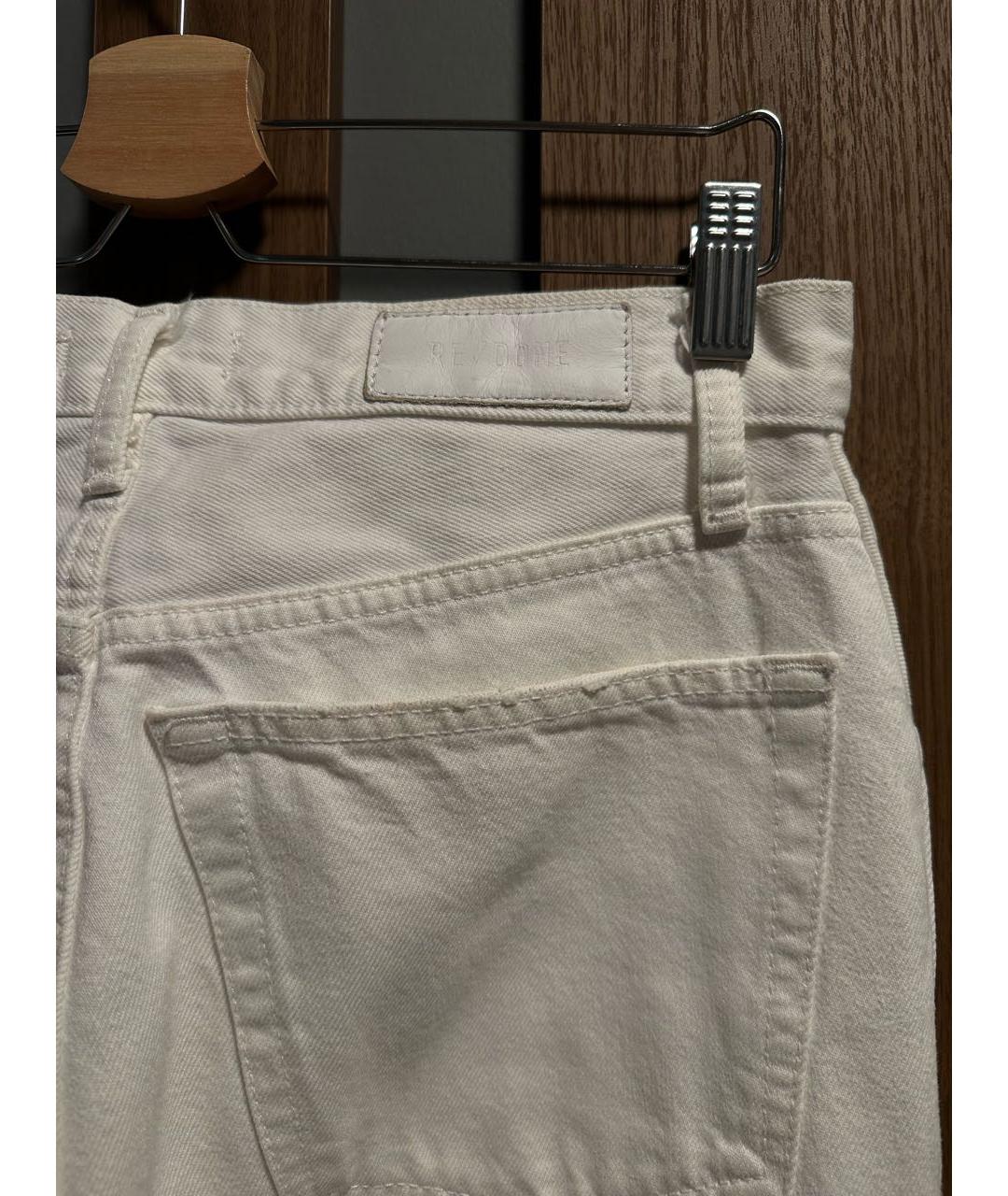 RE/DONE Белые хлопковые прямые джинсы, фото 4