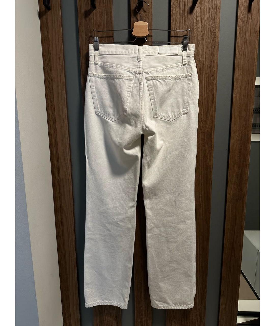 RE/DONE Белые хлопковые прямые джинсы, фото 2
