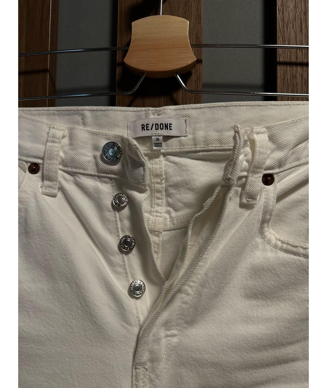 RE/DONE Белые хлопковые прямые джинсы, фото 3