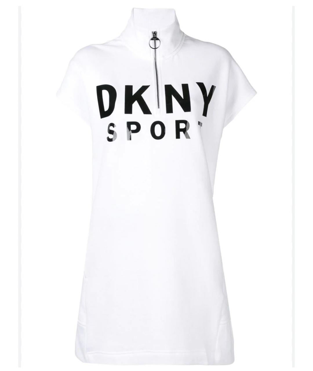 DKNY Белое хлопковое платье, фото 1