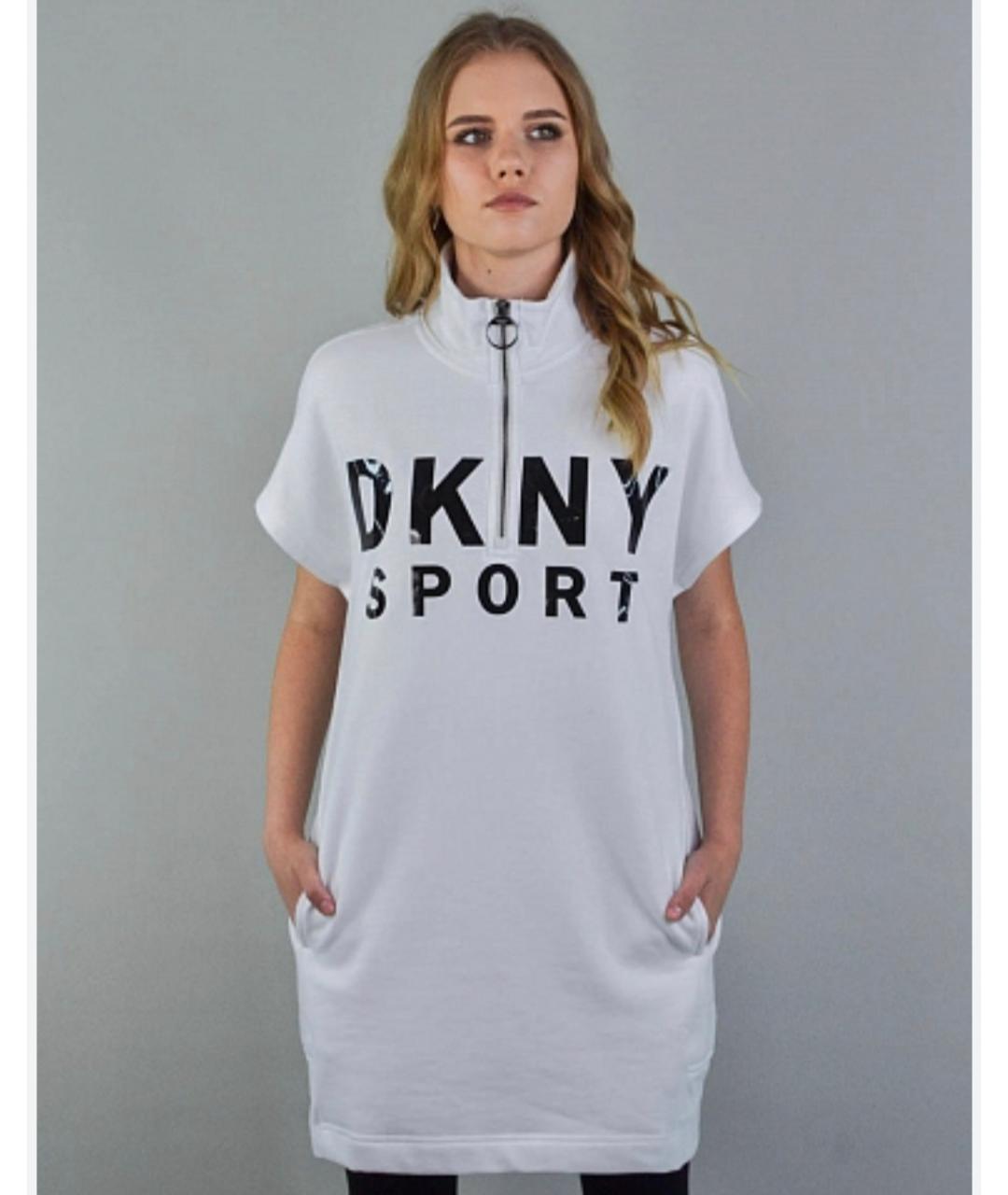 DKNY Белое хлопковое платье, фото 2