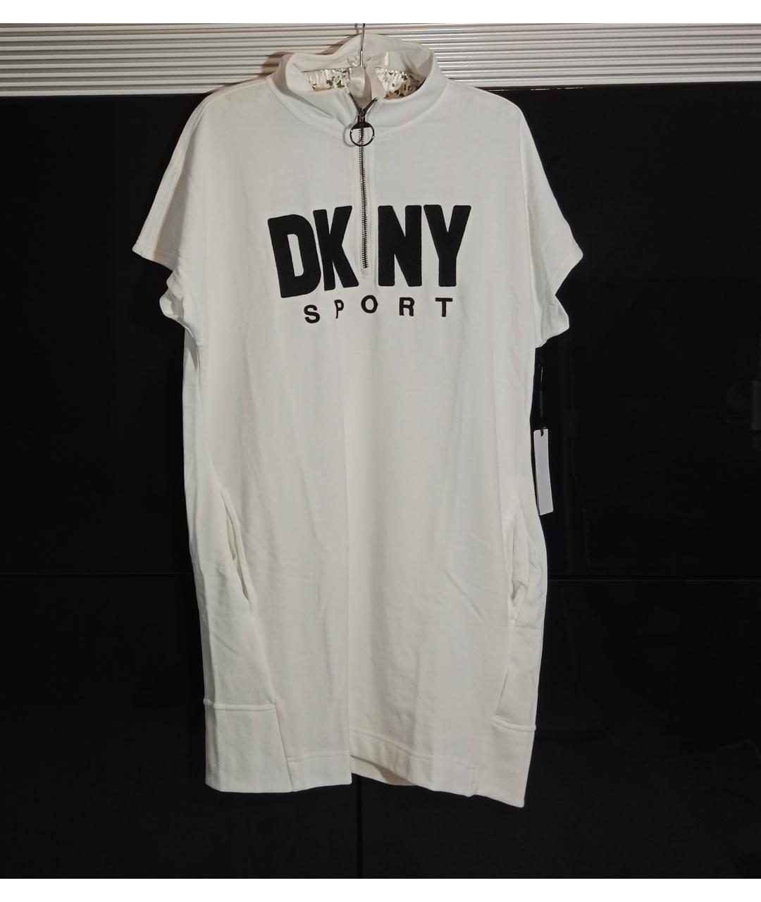DKNY Белое хлопковое платье, фото 3