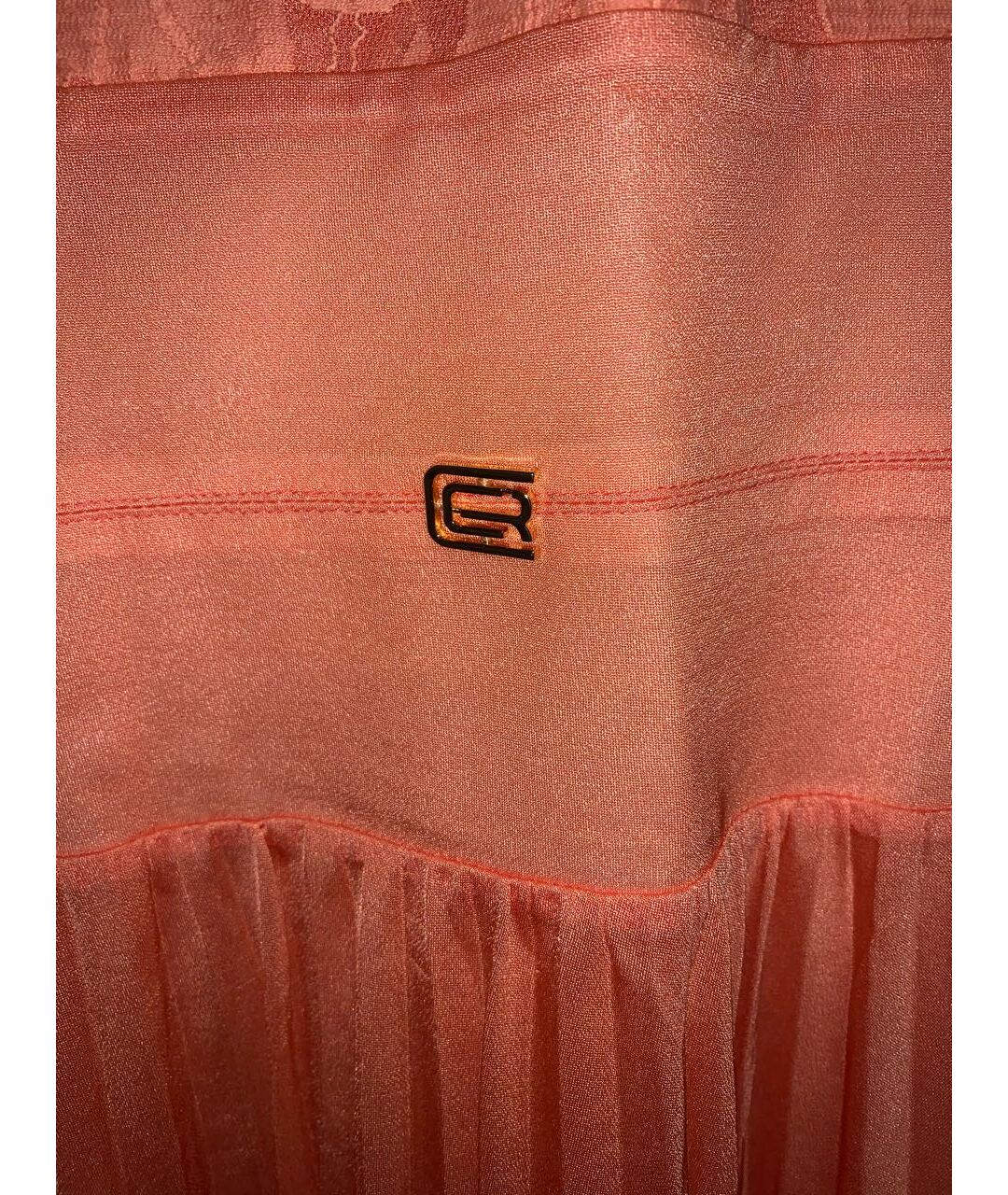 CAVALLI CLASS Оранжевое вискозное платье, фото 5