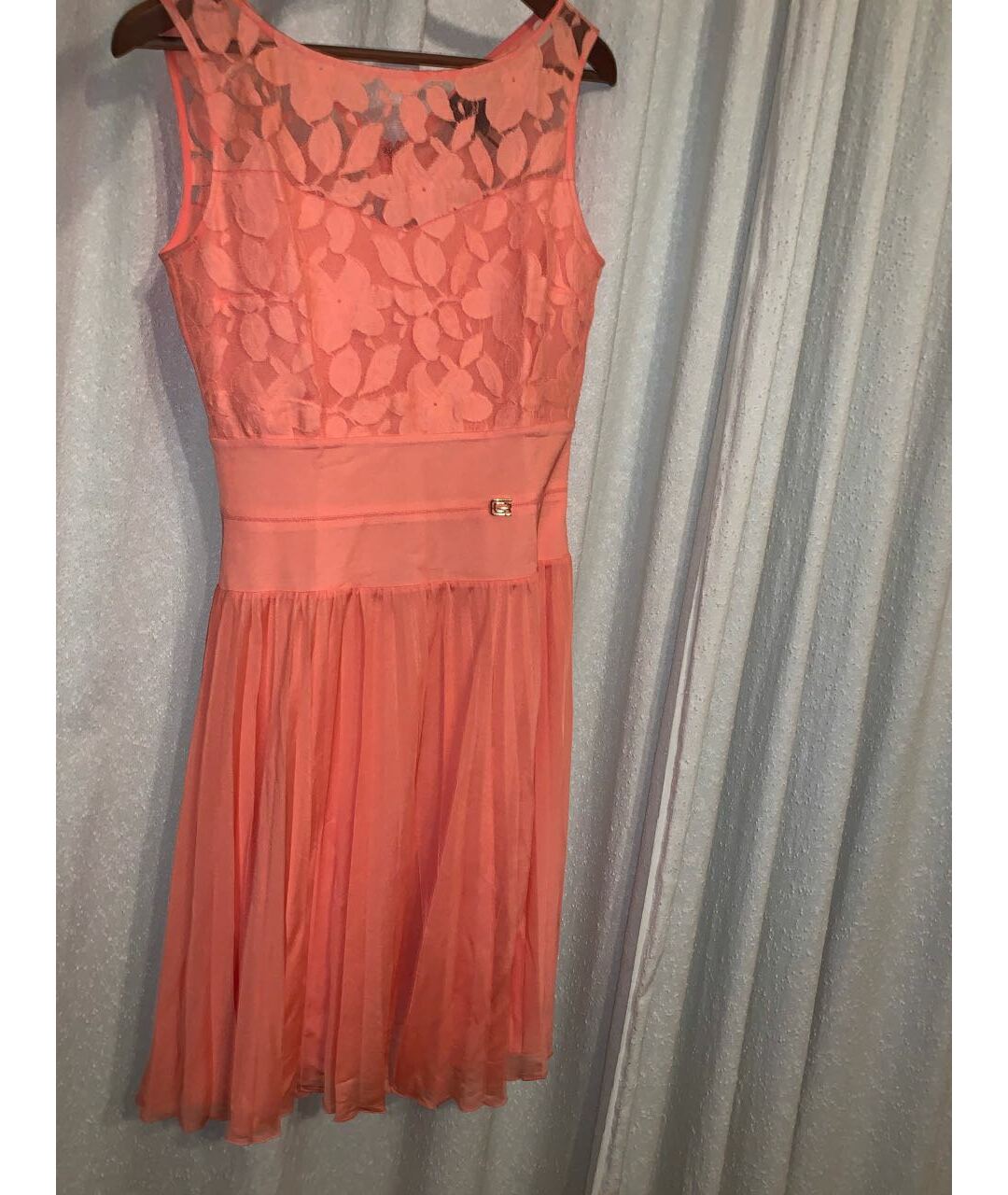 CAVALLI CLASS Оранжевое вискозное платье, фото 9