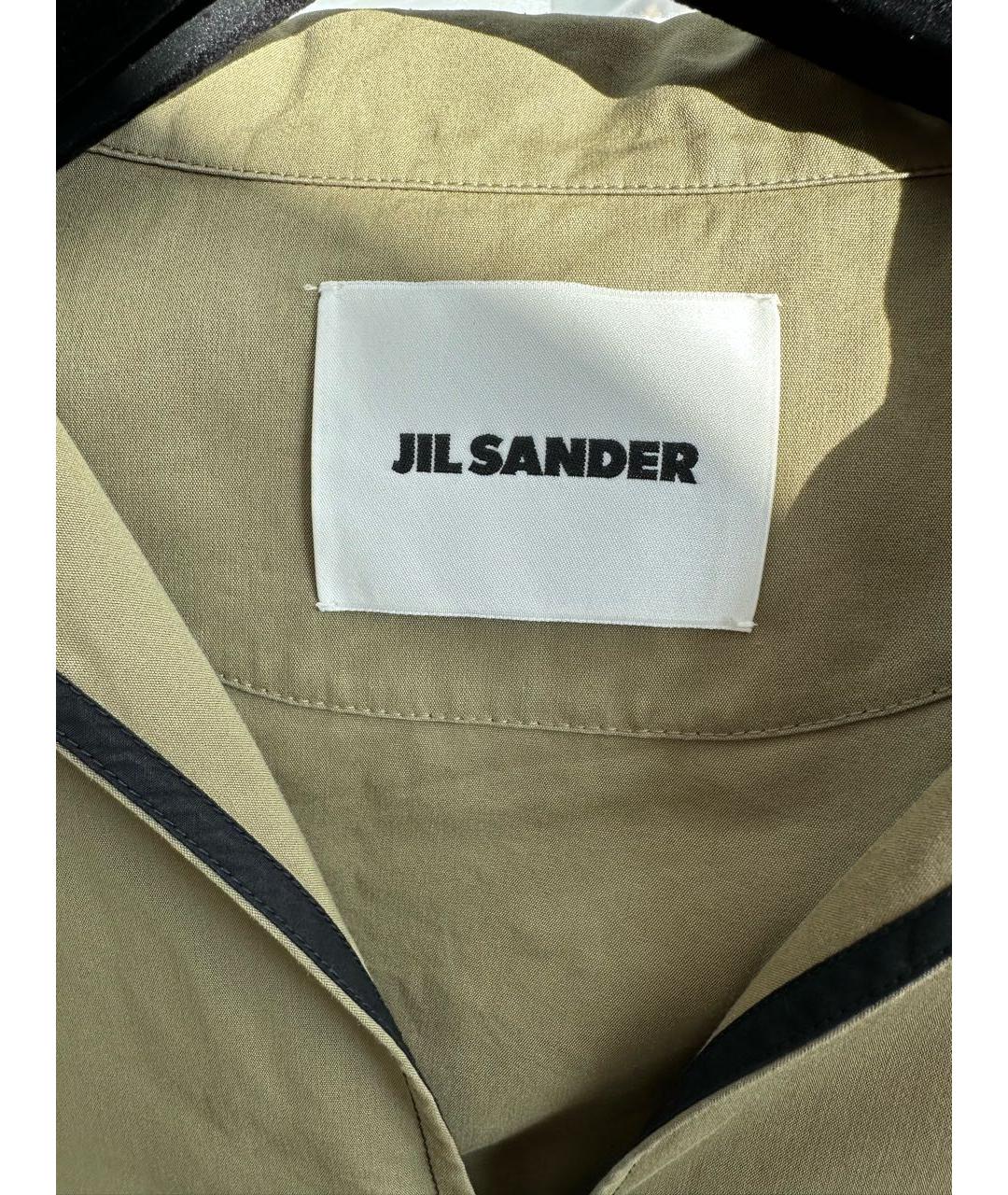 JIL SANDER Хаки хлопковая блузы, фото 4