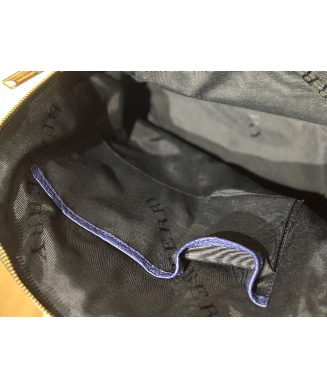 BURBERRY Синяя кожаная сумка с короткими ручками, фото 6