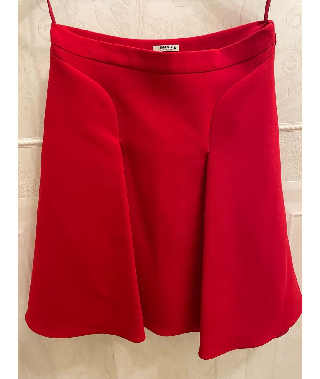 MIU MIU Красная юбка мини, фото 8