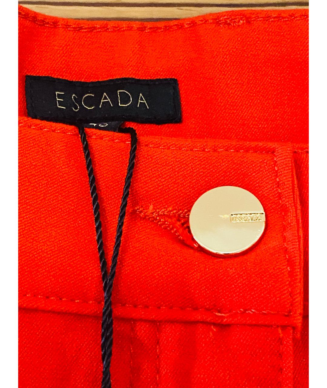 ESCADA Красные хлопко-эластановые прямые джинсы, фото 3
