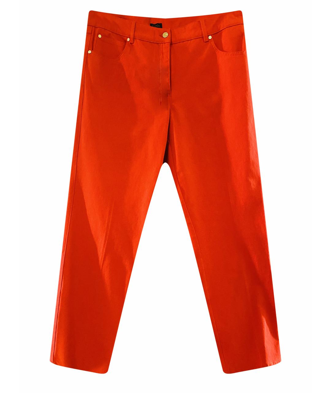 ESCADA Красные хлопко-эластановые прямые джинсы, фото 1