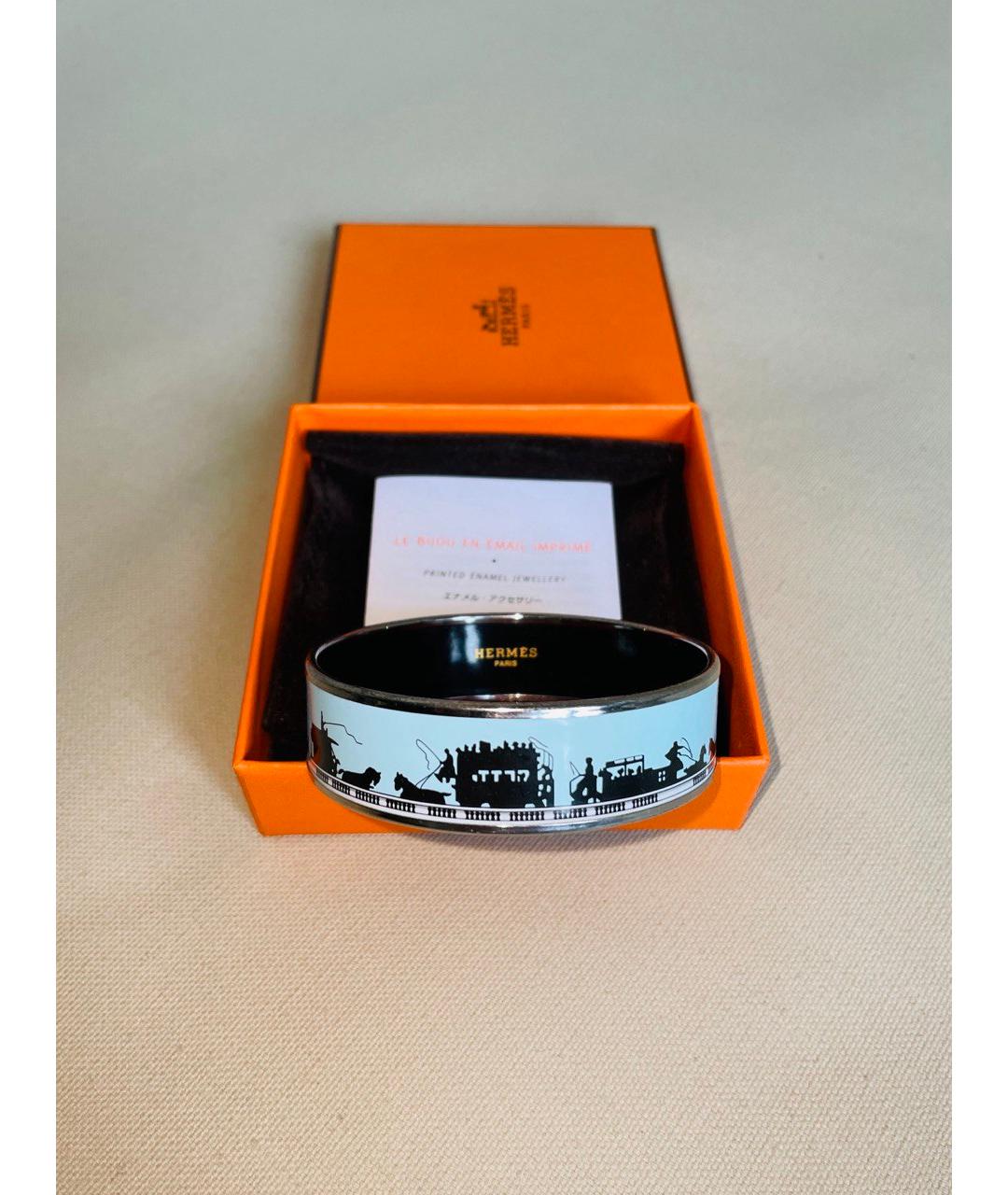 HERMES Голубой металлический браслет, фото 4