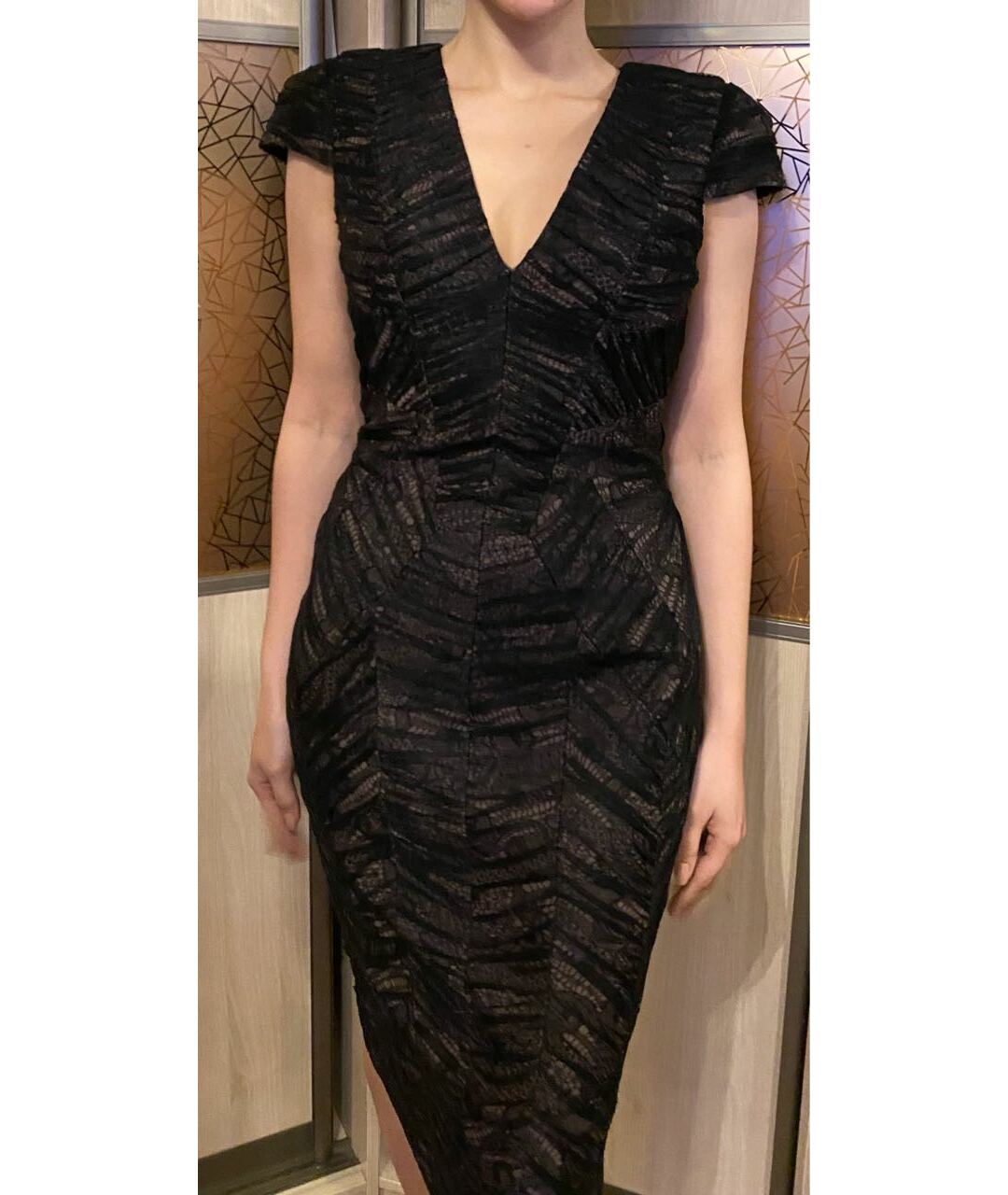 ELIE SAAB Черное шелковое коктейльное платье, фото 8
