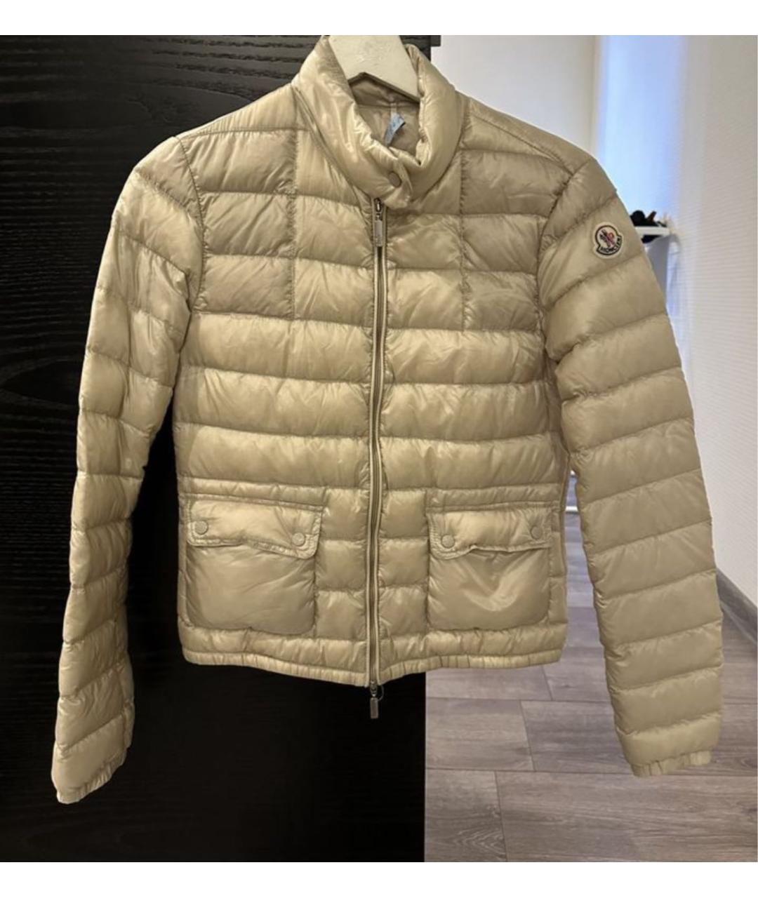 MONCLER Бежевая полиэстеровая куртка, фото 6